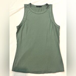 Staccato Ribbed Sage Green Tank Top Women’s Size Small